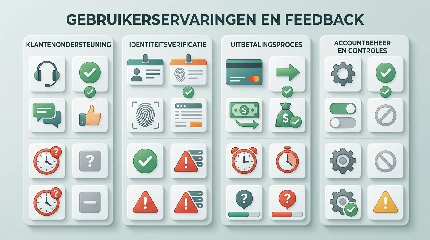 Overzicht van gespreksthema's rond HolyLuck met support, verificatie, uitbetalingen en spelervaring